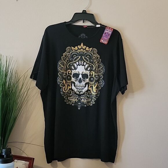 MEN'S BLACK VINTAGE SKULL GRAPHIC T-SHIRT, SIZE 3XL - NEW! - Picture 1 of 6